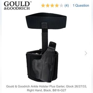 Gould & Goodrich Concealment Ankle Holster Plus Garter B816 G27
